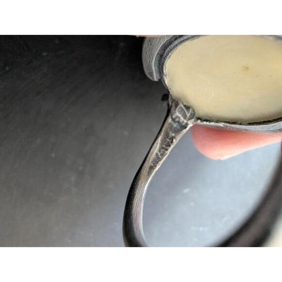 Vintage KALI Prosthetic Glass Eye Eyeball Ring Sterling Silver Hallmarked - Picture 9 of 11